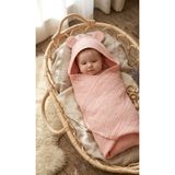 O&G Collection Pudra %100 Pamuklu Organik 4 Katlı Multi Müslin Bebek - Çocuk Havlu / Bornoz / Deniz