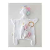 O&G Collection Unicorn Set %100 Pamuklu 8 Katlı Müslin Uyku Arkadaşı- Diş Kaşıyıcı / Bebek Hediyelik / Oyuncak