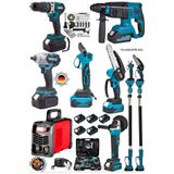 OG Germany Steel 8'set-Teleskopik-Budama Makası-Şarjlı Testere-Hilti-Taşlama Spral- Matkap-Somun Sökme-Kaynak Makina