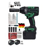 OG GERMANY STEEL Alman 950Nm 996VX 20Ah Akülü Torklu Somun Bijon Sökme Takma Sıkma Kömürsüz Matkap 15 Pilli Batarya