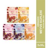 OG natural 5'li Karışık Organik Meyve Küpleri (Nar, Yaban Mersini, Portakal, Mango, Çilek) - 5 Adet