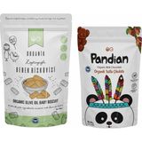 OG natural Organik Bebek Bisküvisi Ve Çocuk Çikolatası Seti 336gr Bisküvili Atıştırmalık 2 Adet