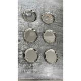 Ogeda Home 6'lı Gümüş Yuvarlak Metal Tatlı Tabağı 12 cm- Kahve Yanı Lokumluk,Şekerlik,Kahve Yanı İkramlık