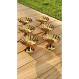 Ogeda Home 6'lı Isritidye Huni Ayaklı Gold Kahve Yanı Lokumluk,makaronluk,şekerlik,lokumluk