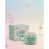 Ogeda Home Kosova Kedi Figürlü Mug Kupa 420 ml – Yazılı Seramik Kupa – Sevimli Cat Mug – Hediye Kupa Bardak - Mint Yeşili