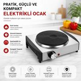 Ogessan Tek Gözlü Elektrikli Ocak Paslanmaz Çelik Gövde