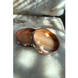 Ogia Concept Ginger Chocolate Ahşap Sunumluk Gold Kase 11 Cm ( Çerezlik - Lokumluk ) 2'li Set