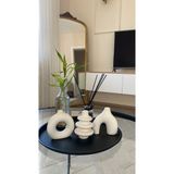 Ogish Concept 10 cm Minimal Vazo Set 3'lü Bohem Biblo Minyatür Dekoratif Vazo - Beyaz