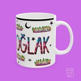 Oğlak Burcu Capricorn Astroloji Temalı Özel Çizim Tasarım Hediyelik Porselen Kahve Kupası - Beyaz - 325 ml