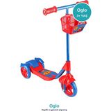 Oglo Çocuk Scooter 3 Tekerlekli Frenli Sepetli — Dengeli Ilk Scooter, Ayarlanabilir Gidon 3+ Yaş - Kırmızı