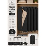 OgMiva 4'lü Takım Elbise Kılıfı 60x100 cm Çift Fermuarlı Gamboç Elbise Kılıfı Kıyafet Koruyucu Toz Geçirmez Dolap Düzenleyici