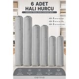 Ogmiva 6 Adet Halı Hurcu Seti Gri Renk Büzgülü Halı Saklama Çantası Toz ve Neme Karşı Koruyucu - 40 x 225 cm