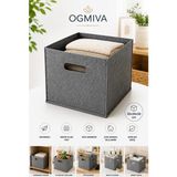 Ogmiva Keçe Organizer Kutu 30X30X30 cm Katlanabilir Çok Amaçlı Düzenleyici Sepet Oyuncak Dolap Raf Düzenleyici - Gri