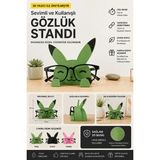 Ognami 3D Baskı Gözlük Standı Dekoratif Masaüstü Gözlük Tutucu - Çimen Yeşili