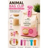 Ognami 3D Baskı Sevimli Hayvan Figürlü Poşet Klipsi | Paket Kapatma Mandalı | Tekrar Kullanılabilir Gıda Poşeti Klipsi - Pembe