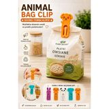 Ognami 3D Baskı Sevimli Hayvan Figürlü Poşet Klipsi | Paket Kapatma Mandalı | Tekrar Kullanılabilir Gıda Poşeti Klipsi - Turuncu