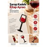 Ognami Şarap Kadehi Kitap Ayracı - Kırmızı Siyah Şık ve Dekoratif Kitap Ayracı
