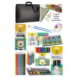 Öğrenci Boyama Seti 10 Parça 1 Paket 35X50 Resim Çantası Resim Defter Adel Sulu Boya Kuru Boya Pastel Boya Keçeli Kalem