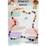 Öğrenci Kolyesi Kehribar,Akik,Havlit,Kaplan Gözü,Kristal Kuvars,Kalsit,Lapis Lazuli,Pembe Kuvars