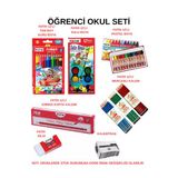 Öğrenci Okul Seti - Boya Seti, Kalem, Silgi Ve Kalemtraş Seti
