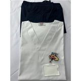 Öğrenci Staj Üniforma Scrubs Ligralı - Lacivert - Beyaz - XL