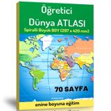 Öğretici Büyük Boy Dünya Atlası (70 Seçilmiş Harita) - Enine Boyuna Eğitim