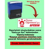 Öğretmen Kaşesi - Aferin, 912 (51Mm X 19Mm) Kırmızı Keçeli Otomatik Kaşe