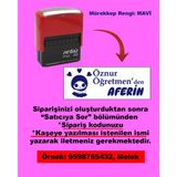 Öğretmen Kaşesi - Aferin, 912 (51Mmx19mm) Mavi Keçeli Otomatik Kaşe