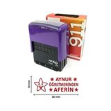 Öğretmen Kaşesi Aferin Isimli 911 (36X14 Mm) Kırmızı Keçeli Otomatik Kaşe