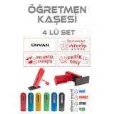 Öğretmen Kaşesi Aferin Kaşesi Cep Kaşesi 4 Lü Set