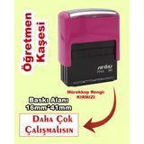 Öğretmen Kaşesi - Daha Çok Çalışmalısın, 911 (16Mm X 41Mm) Kırmızı Keçeli Otomatik Kaşe