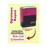 Öğretmen Kaşesi - Daha Çok Çalışmalısın, 911 (16mm*41mm) Kırmızı Keçeli Otomatik Kaşe