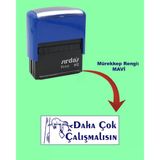 Öğretmen Kaşesi - Daha Çok Çalışmalısın, 912 (51Mmx19mm) Mavi Keçeli Otomatik Kaşe