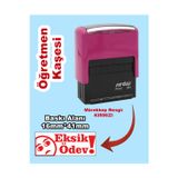 Öğretmen Kaşesi - Eksik Ödev, 911 (16MM*41MM) Kırmızı Keçeli Otomatik Kaşe