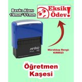 Öğretmen Kaşesi - Eksik Ödev, 912 (51Mm X 19Mm) Kırmızı Keçeli Otomatik Kaşe