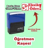 Öğretmen Kaşesi - Eksik Ödev, 912 (51mm*19mm) Kırmızı Keçeli Otomatik Kaşe