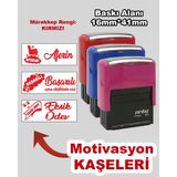 Öğretmen Motivasyon Kaşe Seti, 911 (16Mm X 41Mm) Kırmızı Keçeli Otomatik Kaşe