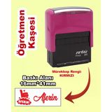 Öğretmen Motivasyon Kaşesi - Aferin, 911 (16Mm X 41Mm) Kırmızı Keçeli Otomatik Kaşe
