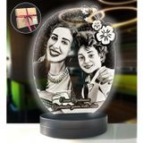 Öğretmene Özel 3D Oval Led Gece Lambası (Beyaz)