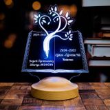 Öğretmenler Günü Hediyesi 3D LED Lamba - Mezuniyet Hatırası, İsimli Öğretmene Hediye, Kitap Tasarımlı Sevgili Öğretmenim Masa Lambası