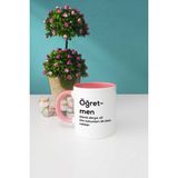 Öğretmenler Günü Hediyesi Kupa Bardak Pembe - 1 Adet - 300 ml