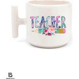 Öğretmenler Günü Teacher Baskılı T Kulp Kupa Bardak - 001-Renkli