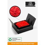 OGTWO Premium Zig Zag Kırpık Kağıt Hediye Kutusu Süsleme Için Dolgu Pelur Kırpıntı 50 gr Kağıt Kırmızı