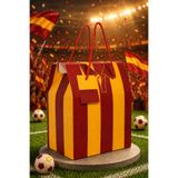 OGTWO Sarı Kırmızı Lüks Taşınabilir Hediye Kutusu Çanta Özel Taraftar Serisi Premium Konsept Tasarım Hediyelik Boş Karton Hediye İçin Poşet Futbol Takım Forması Büyük Boy Hediye Paketi - 24x14x20cm