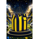 OGTWO Sarı Lacivert Lüks Taşınabilir Hediye Kutusu Çanta Özel Taraftar Serisi Premium Konsept Tasarım Hediyelik Boş Karton Hediye İçin Poşet Taraftar Futbol Büyük Boy Hediye Paketi - 24x14x20cm