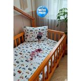 Oğuz Ata Concept %100 Pamuk Sıvı Geçirmez Lastikli Çarşaf Yatak Koruyucu Alez - 90 x 190 cm - Renkli