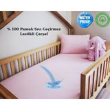 Oğuz Ata Concept Pamuk Sıvı Geçirmez Lastikli Çarşaf Yatak Koruyucu Alez - 100 X 200 - Pembe