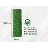 Oğuz Endüstri Oğuz Endüstri Tel Çit 100CMX10M Çim Çit Uv Korumalı 5x5 Göz Aralığı - Yeşil