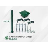 Oğuz Endüstri Tel Çit 1 Adet Panel Çit Direği 100CM(AKSESUARLI) - Yeşil