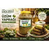 Oğuzeli Yöresel Ürünler Yeni Mahsül Asma Üzüm Yaprağı 3 kg Salamura (Damarsız Üzüm Yaprağı) - 2 kg